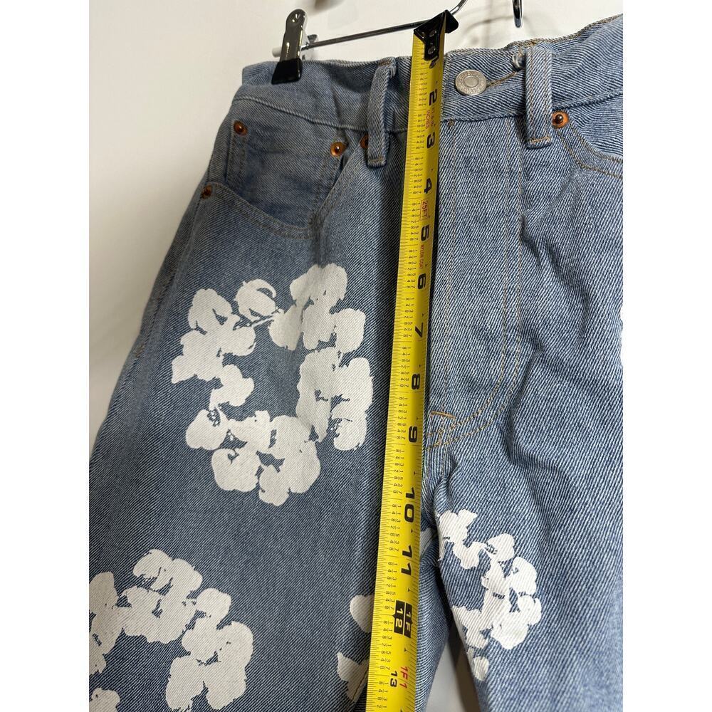 100% Authentic Levi's X Denim Tears Collab Men Blue Jean Size 30 x 30 Fly Button - Picture 8 of 16